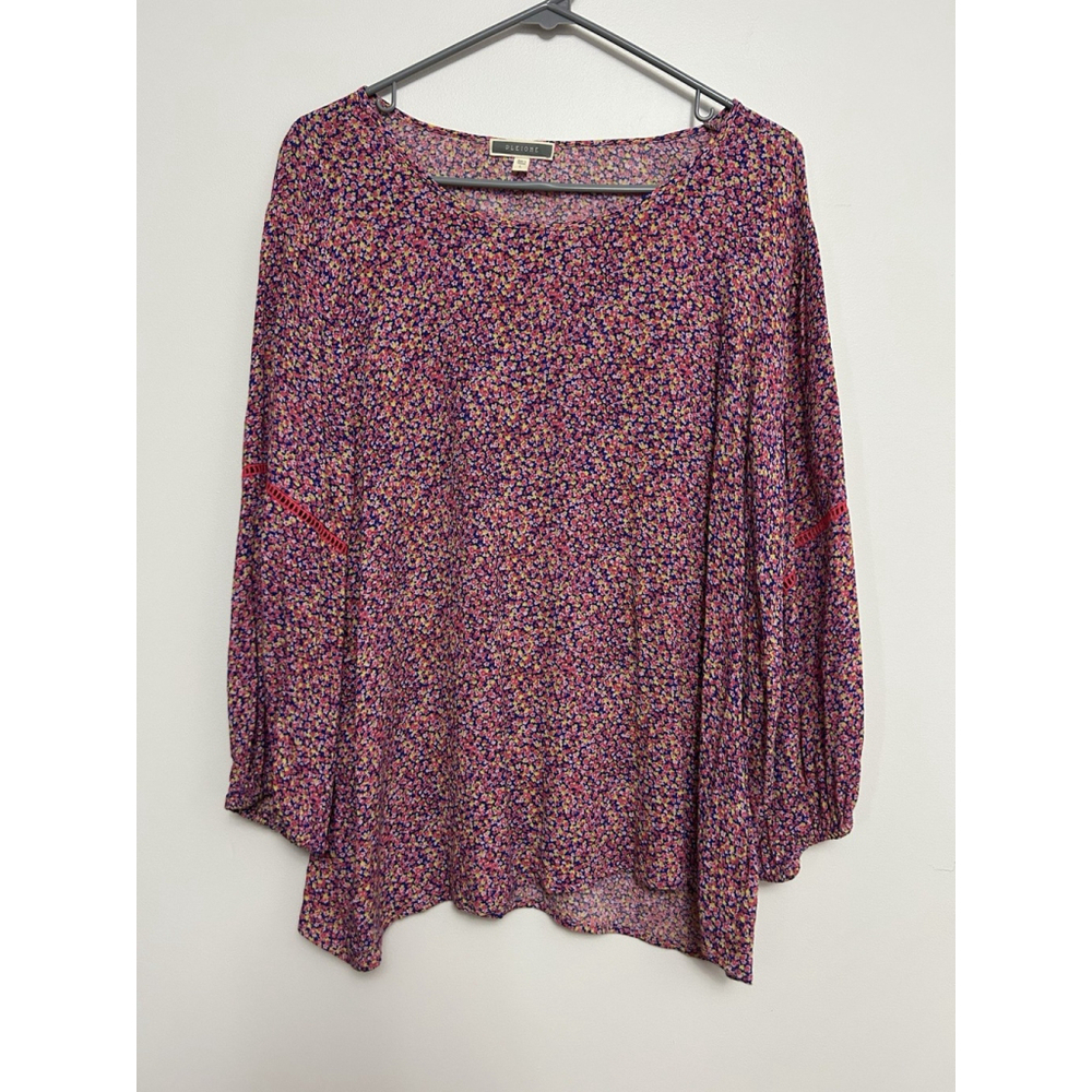 Pleione Anthropologie Loose Flowy Ditsy Floral Boho Cottagecore Romantic Blouse